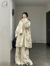 Mutedance 24 Autumn and Winter Loose Scarf Wool Silk Flower Dye Jacket MD-MD24FW29-hoary